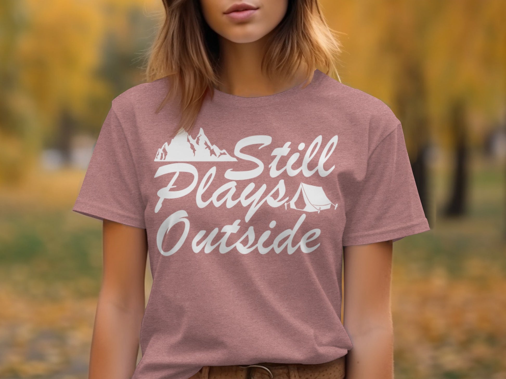 Still Plays Outside With Mountain Tent Graphic T-Shirt T-Shirt - Outdoor & Adventure Collection - Mile Marker 16 Gear by Cloud 16 Clothing Co.