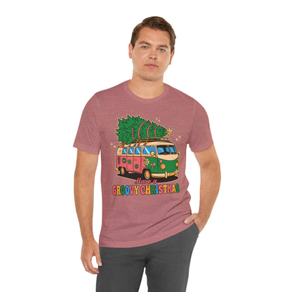 Have a Groovy Christmas - Vintage Van with Tree Shirt