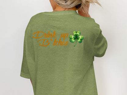 Scrappy Malone's Bar, Bar Logo Art, Irish Bar Sign, Shamrock Design, St Patricks Day Gift, Lucky Charm Bar Decor T-Shirt - Scrappy Malone's Bar 100-Proof Humor - Cloud 16 Clothing Co.