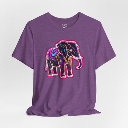 Neon Elephant T-Shirt - Vibrant Animal Graphic Tee for Wildlife Lovers