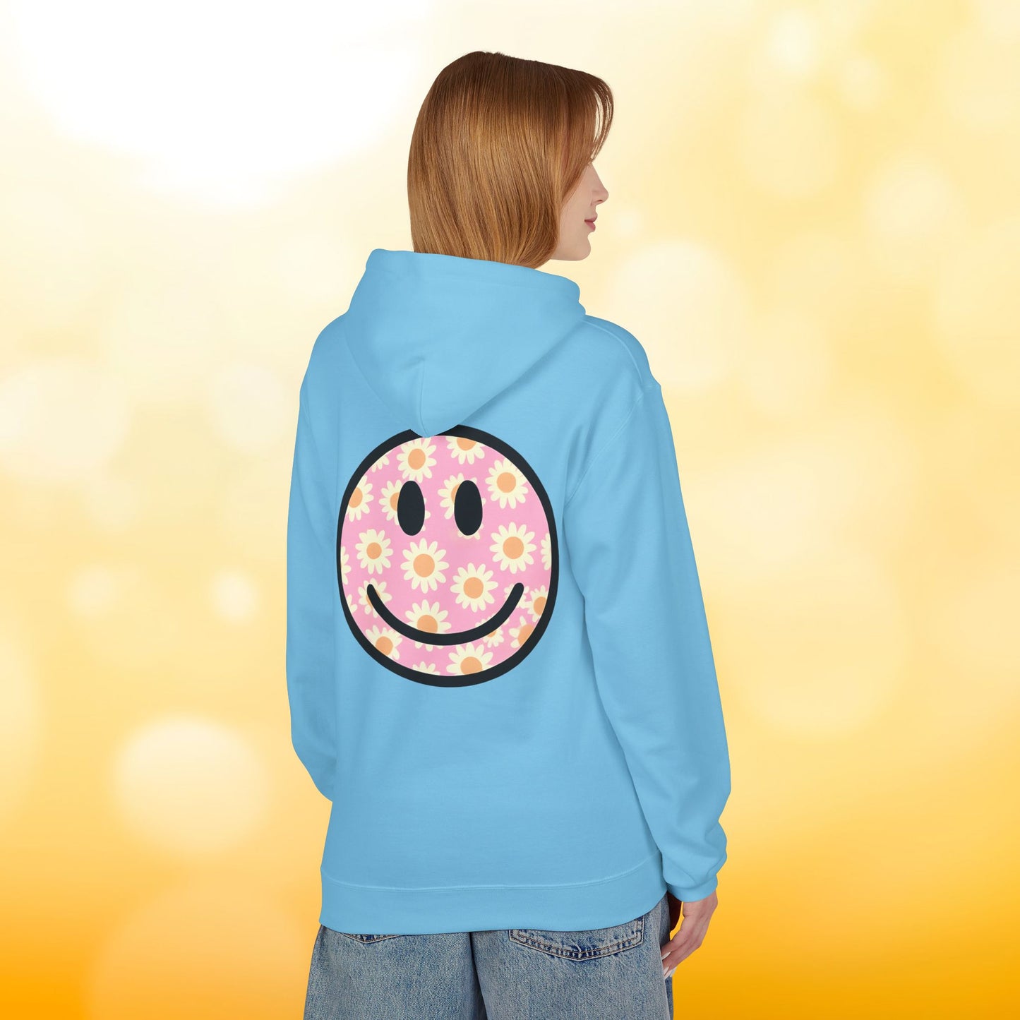 Smiley Flower Hoodie - Womens Fleece Hoodie