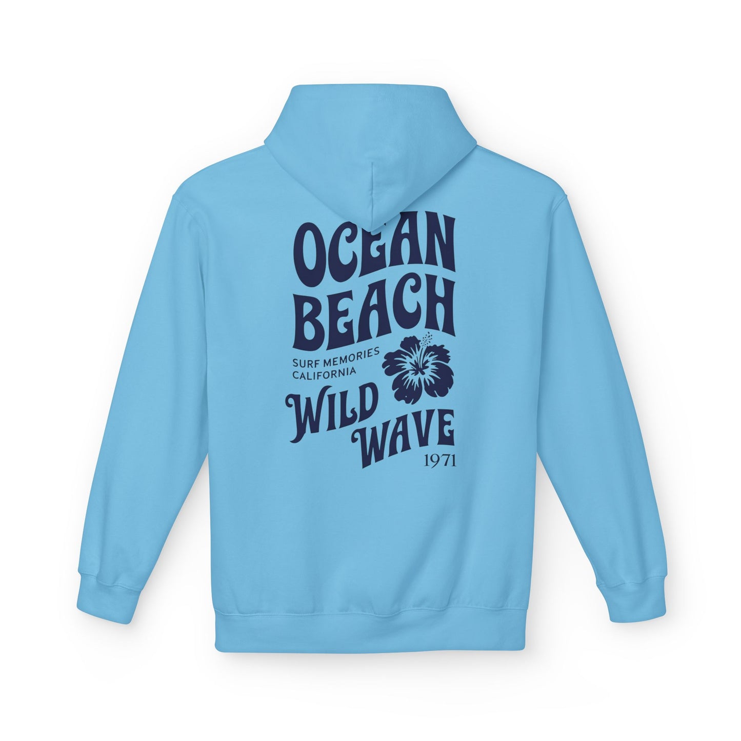 Ocean Beach Floral Hoodie - Surf-Inspired Unisex Fleece for Beach Lovers