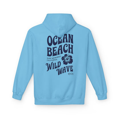 Ocean Beach Floral Hoodie - Surf-Inspired Unisex Fleece for Beach Lovers