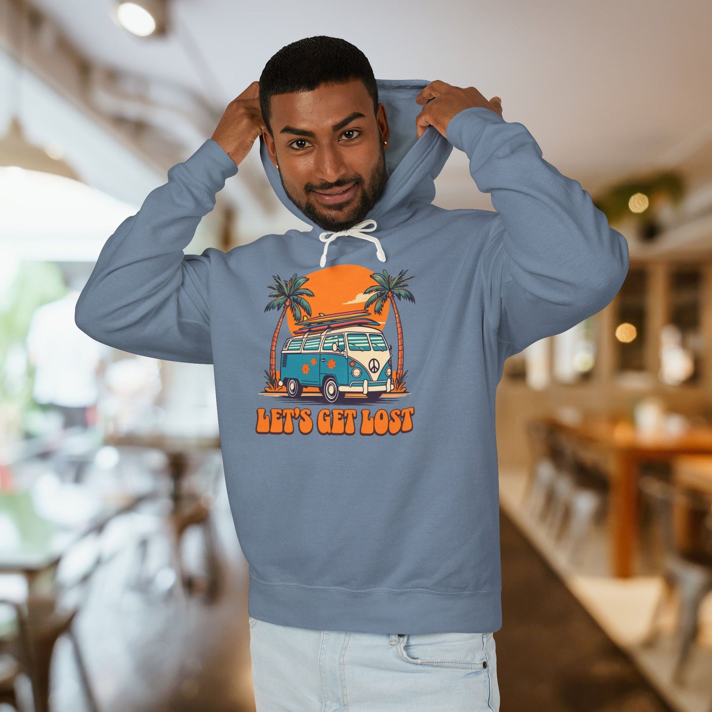 Let's Get Lost Unisex Lightweight Hoodie - Travel Adventure Sweatshirt
