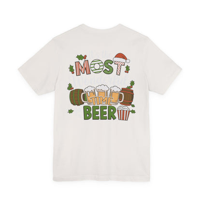 Scrappy Malone's Bar Christmas Tee — "It's the Most Wonderful Time for a Beer"