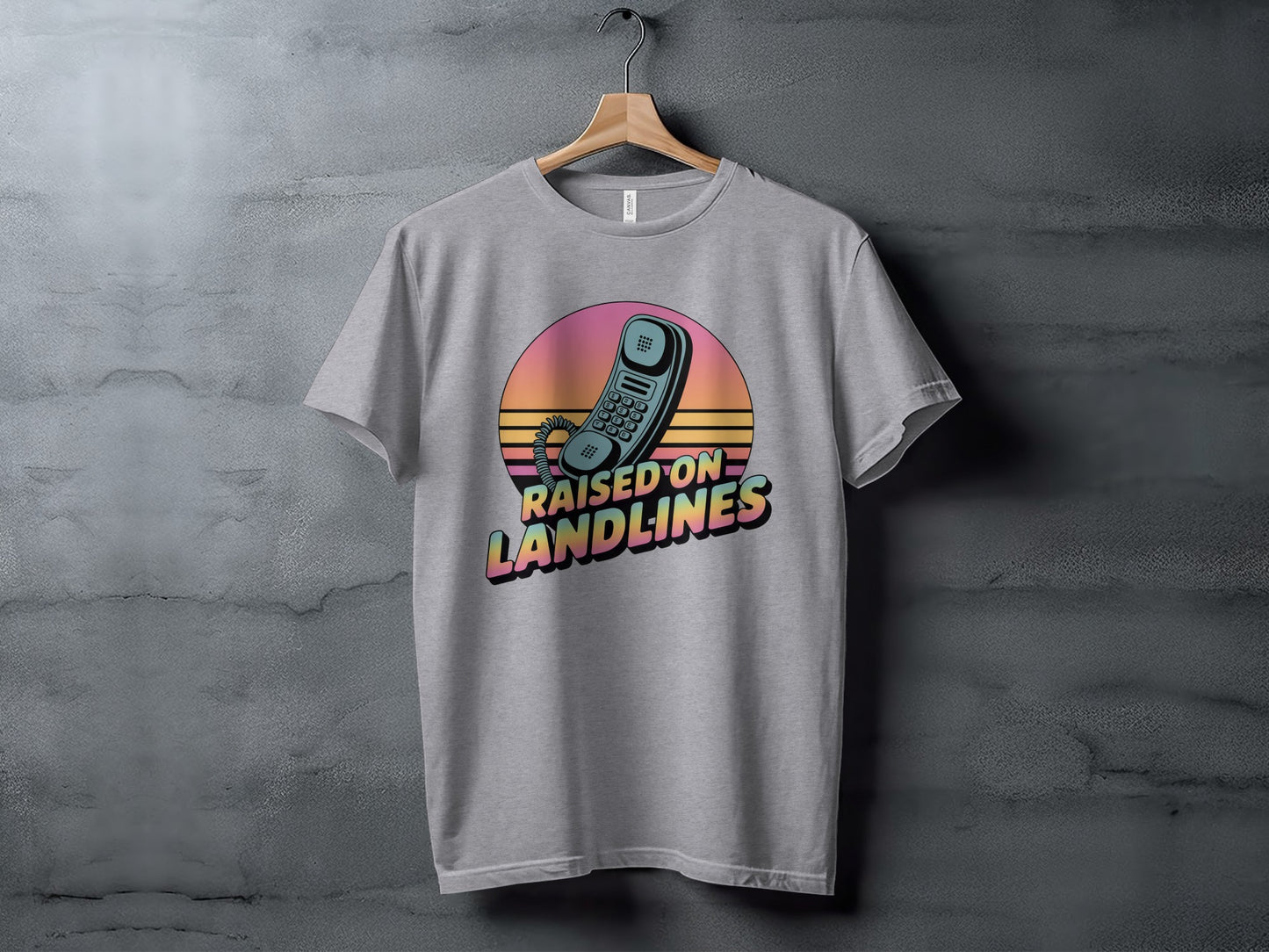 Raised On Landlines Retro Graphic T-Shirt Product