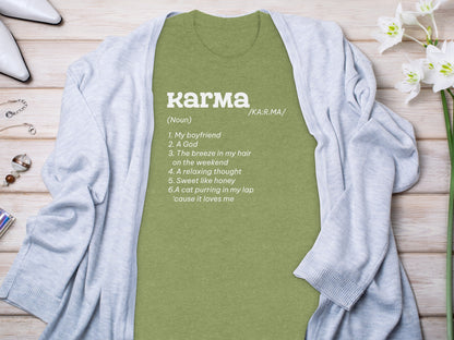 Karma Definition Funny Quote Graphic Tee Shirt