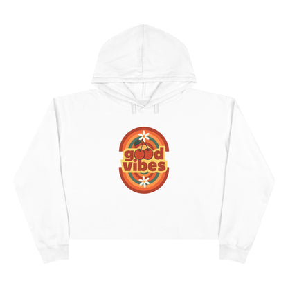 Good Vibes Crop Hoodie - Boho Festival Fashion for Women