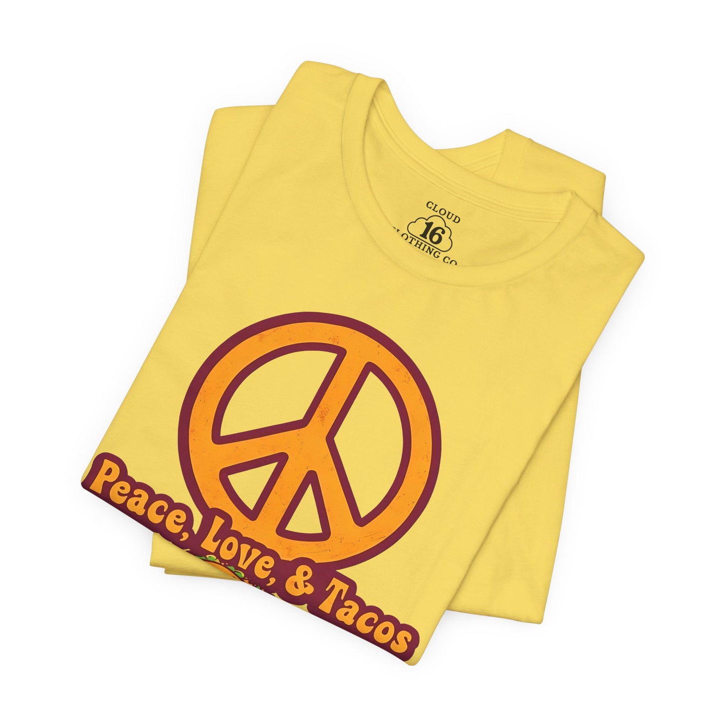 Peace Love Tacos T-Shirt - Funny Foodie Tee for Taco Lovers