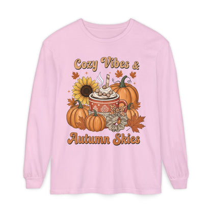 Cozy Autumn Long Sleeve T-Shirt - Pumpkin Spice Fall Fashion