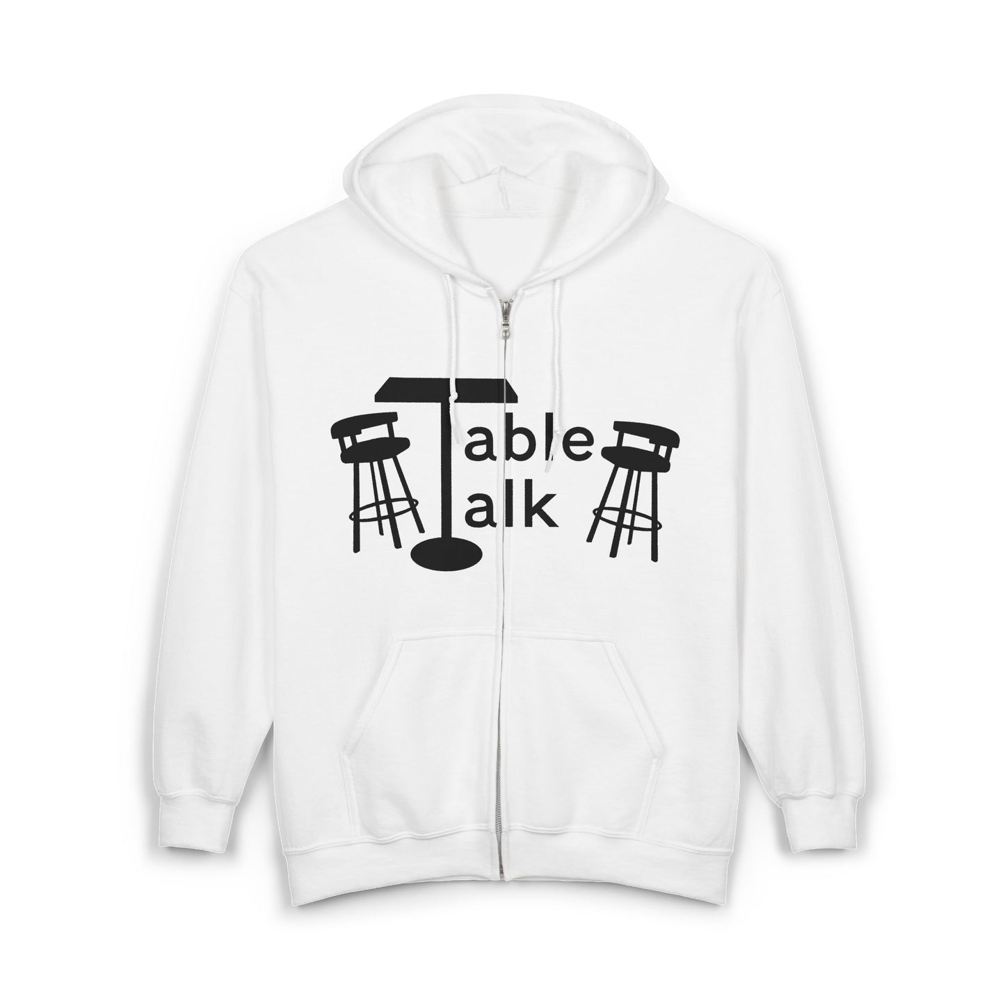 Table Talk Hoodie - Bar Stool Conversation Zip-Up Sweatshirt