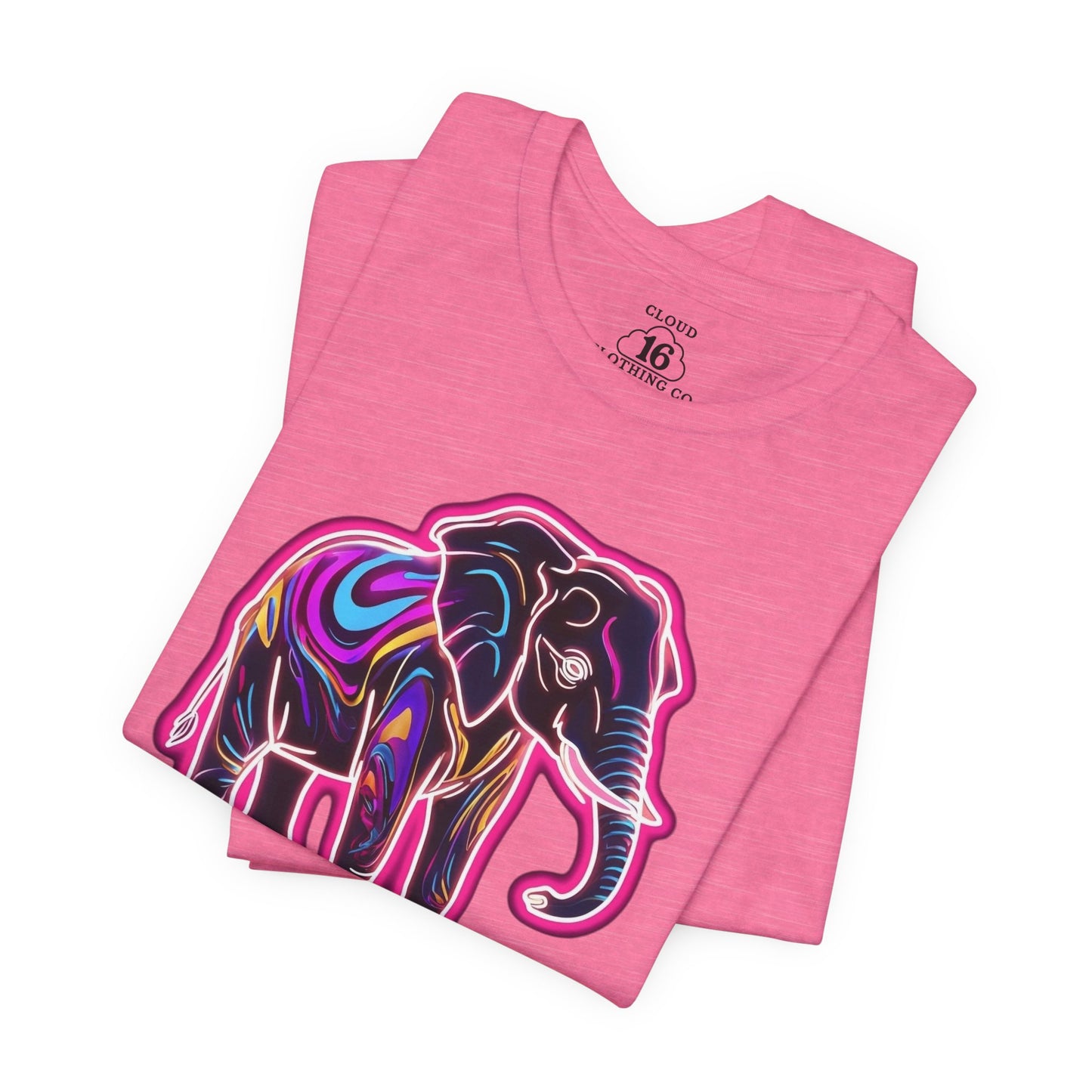 Neon Elephant T-Shirt - Vibrant Animal Graphic Tee for Wildlife Lovers