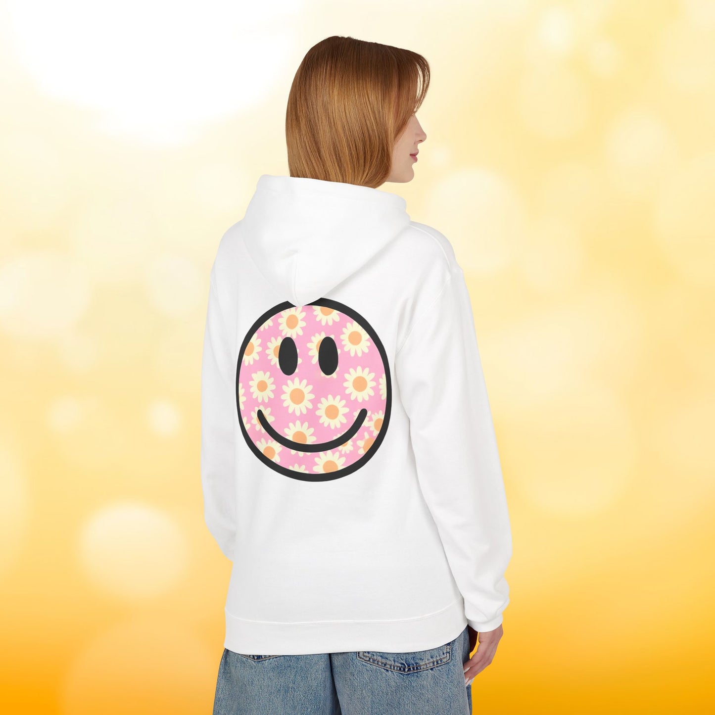 Smiley Flower Hoodie - Womens Fleece Hoodie