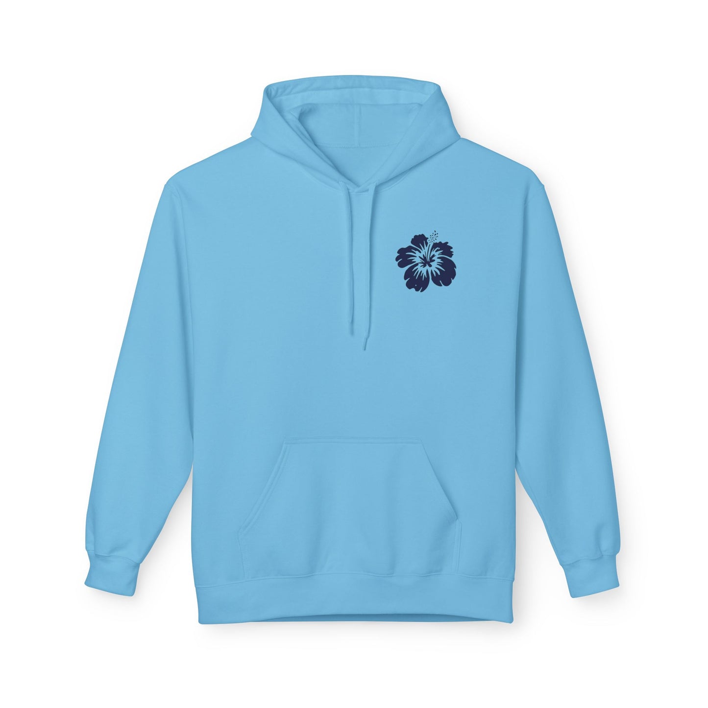 Ocean Beach Floral Hoodie - Surf-Inspired Unisex Fleece for Beach Lovers