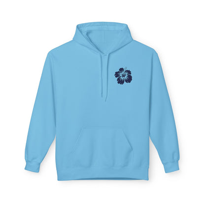 Ocean Beach Floral Hoodie - Surf-Inspired Unisex Fleece for Beach Lovers