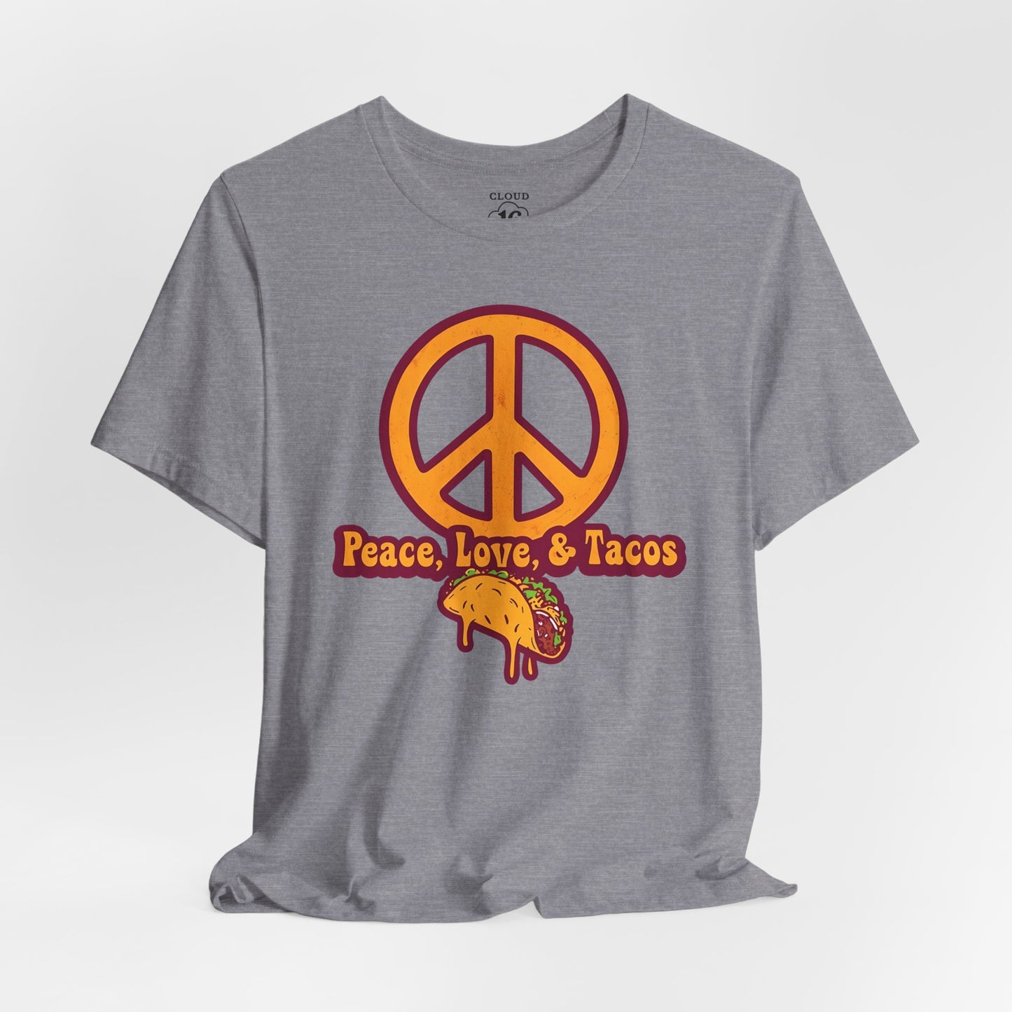 Peace Love Tacos T-Shirt - Funny Foodie Tee for Taco Lovers