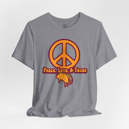 Peace Love Tacos T-Shirt - Funny Foodie Tee for Taco Lovers