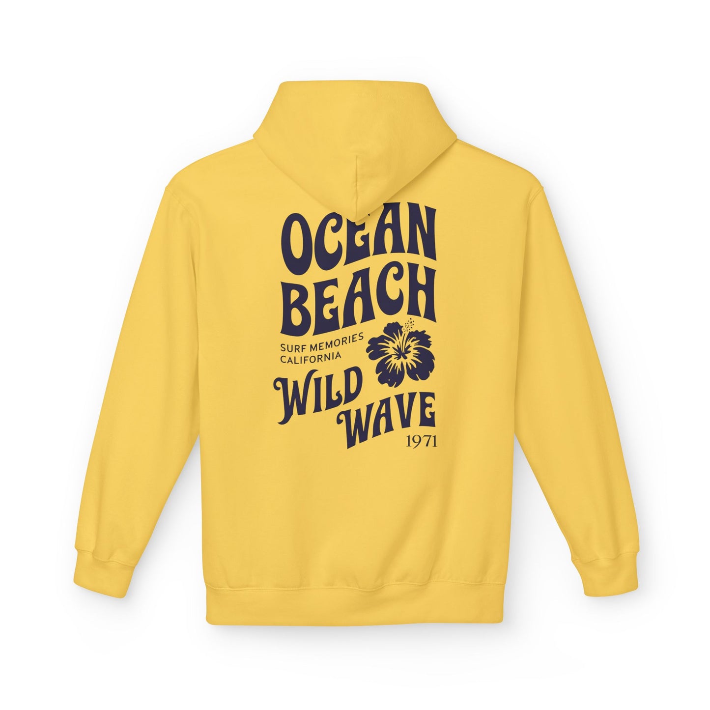 Ocean Beach Floral Hoodie - Surf-Inspired Unisex Fleece for Beach Lovers