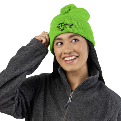 Table Talk Logo Embroidered Pom-Pom Knit Cap