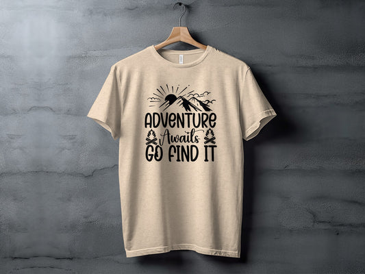Adventure Awaits Go Find It Outdoorsy Graphic T-Shirt T-Shirt - Outdoor & Adventure Collection - Mile Marker 16 Gear by Cloud 16 Clothing Co.