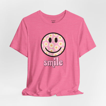 Smile Floral Womens T-Shirt - Positive Vibes Tee