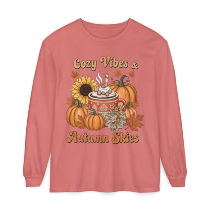 Cozy Autumn Long Sleeve T-Shirt - Pumpkin Spice Fall Fashion
