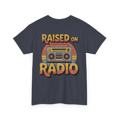 Retro Music Vibe Heavy Cotton Tee - Vintage Radio Shirt for Music Lovers