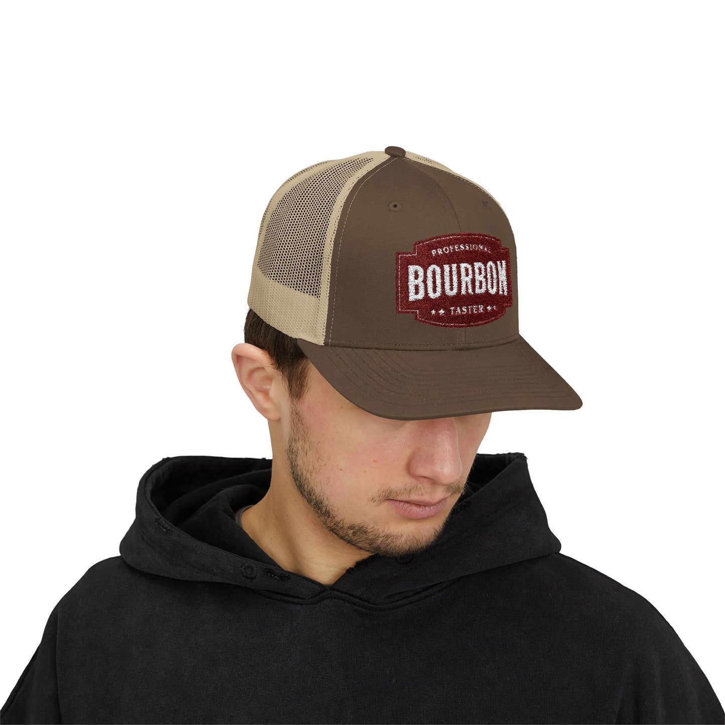 Premium Bourbon Lover Snapback Trucker Hat - Embroidered Cap for Men