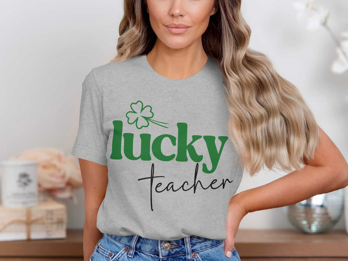 Lucky Teacher Shamrock Tee St. Patrick's Day Shirt
