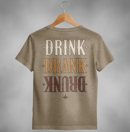 Drink Drank Drunk Retro Style Funny Drinking Design T-Shirt T-shirt - Scrappy Malone's Bar 100-Proof Humor - Cloud 16 Clothing Co.