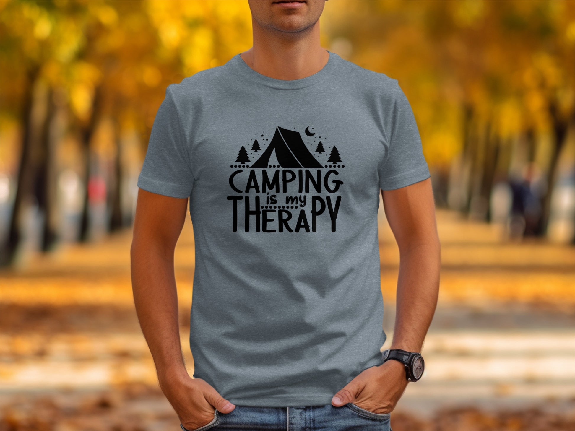 Camping Is My Therapy Outdoor Nature Adventure T-Shirt T-Shirt - Outdoor & Adventure Collection - Mile Marker 16 Gear by Cloud 16 Clothing Co.