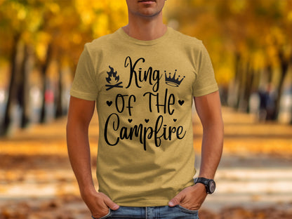 King Of The Campfire With Campfire and Crown T-Shirt T-Shirt - Outdoor & Adventure Collection - Mile Marker 16 Gear by Cloud 16 Clothing Co.