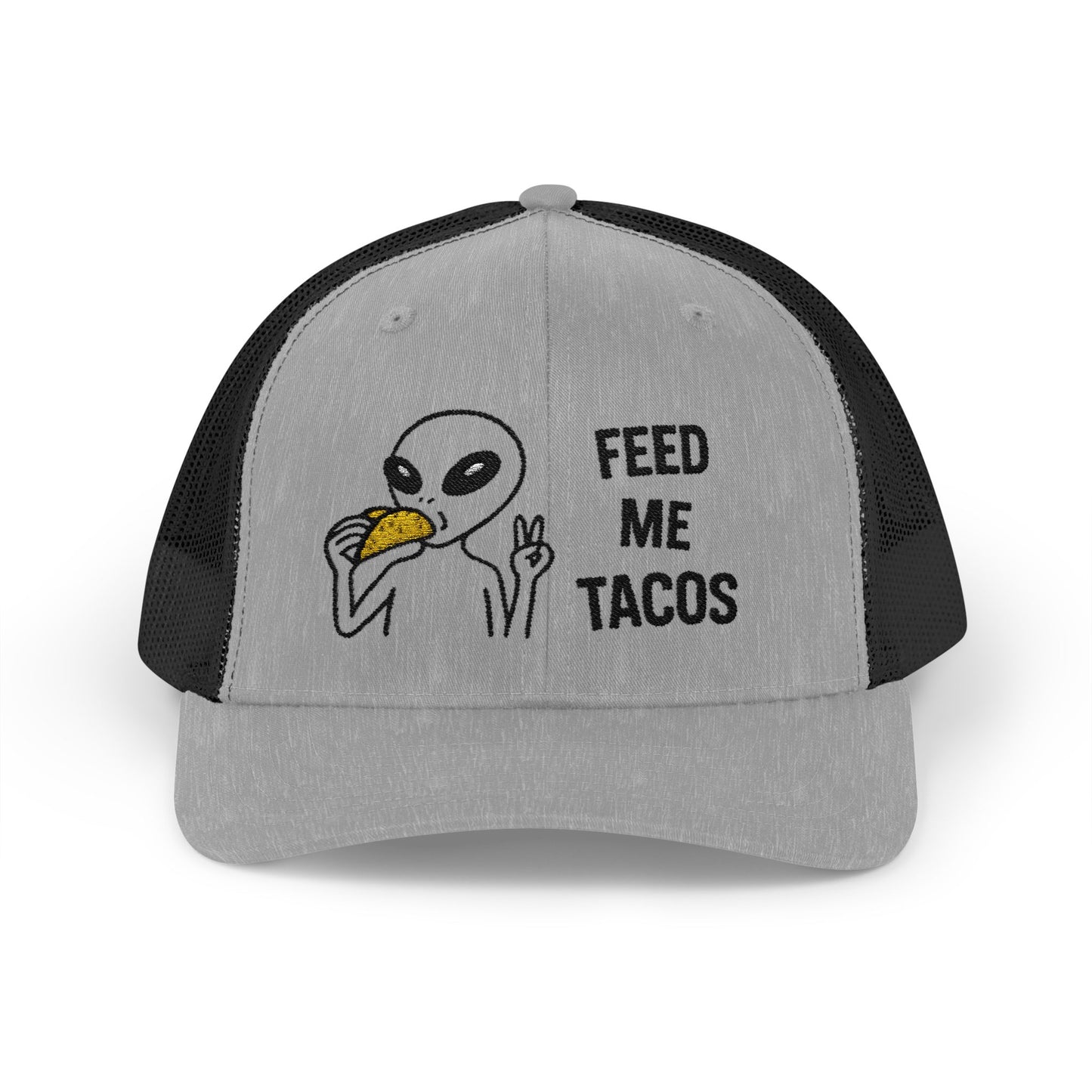 Alien Taco Lover Snapback Hat - Funny Trucker Cap for Foodies & Space Enthusiasts
