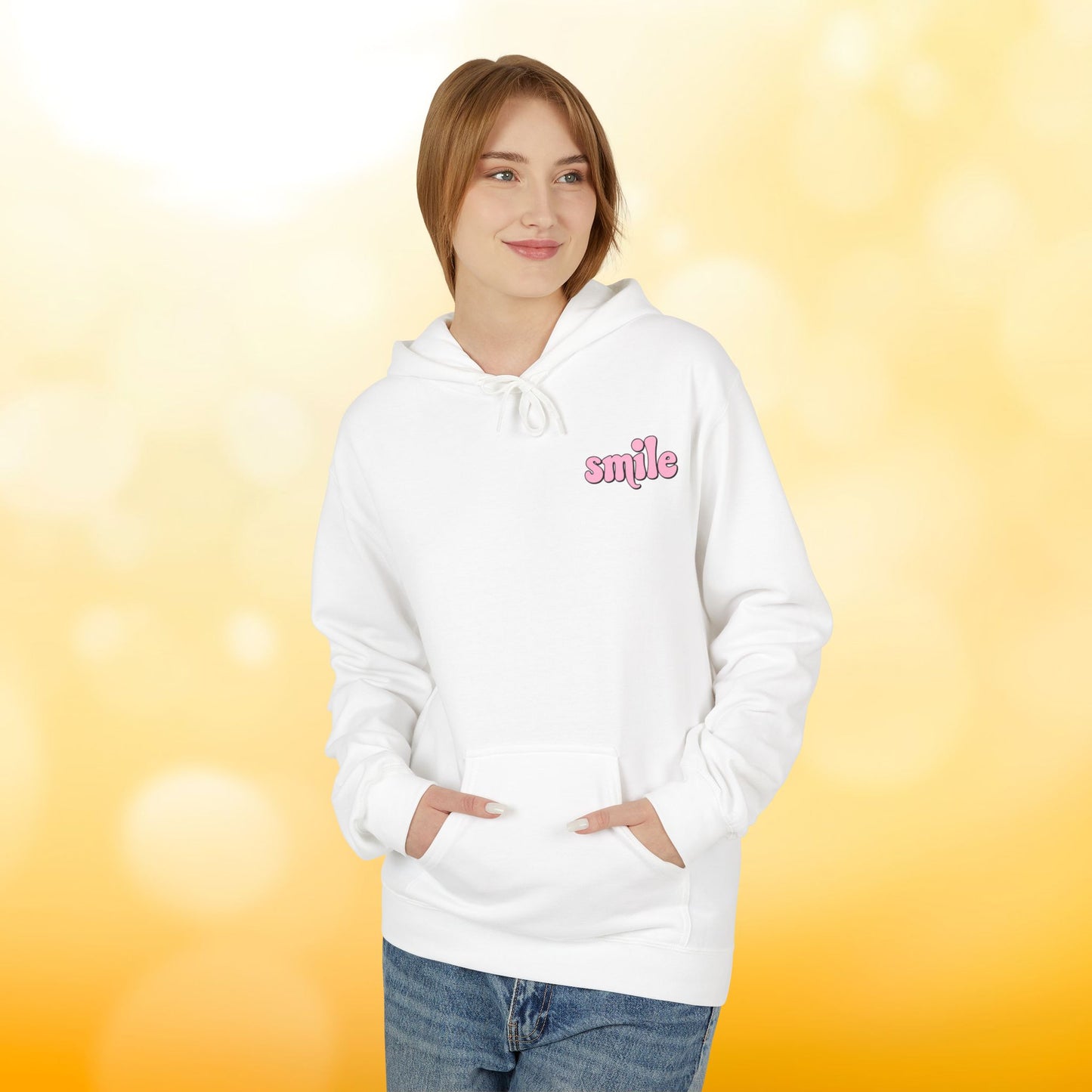 Smiley Flower Hoodie - Womens Fleece Hoodie