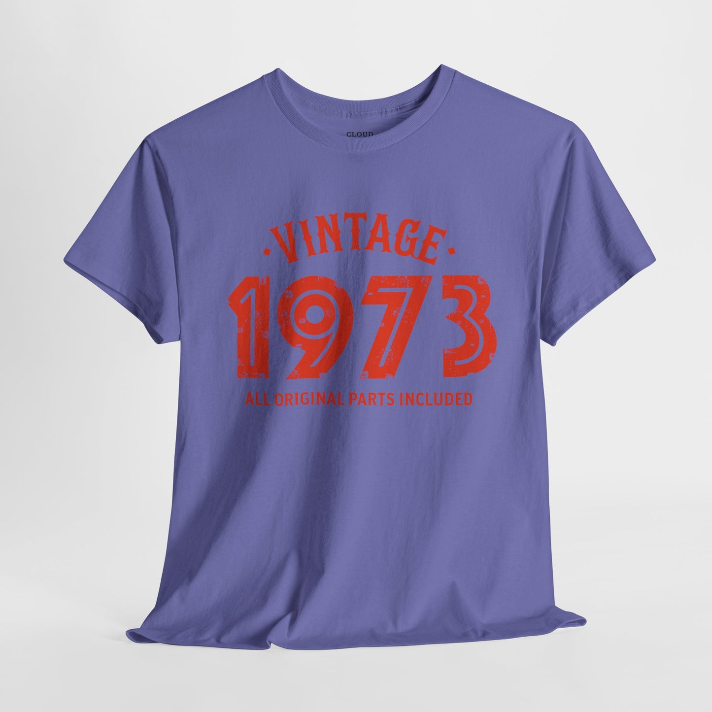 Vintage 1973 T-Shirt - Premium Unisex Heavy Cotton Retro Tee