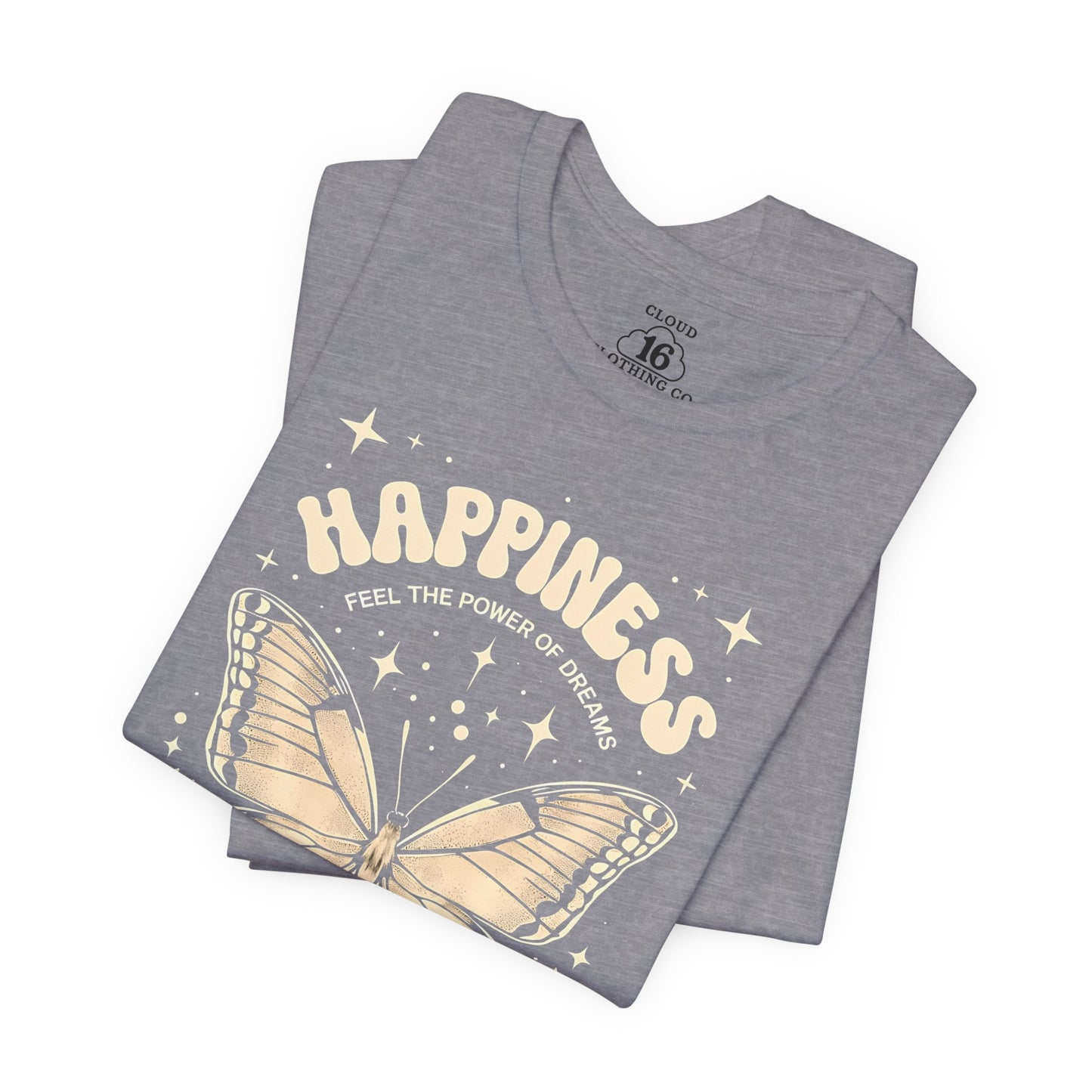 Happiness Butterfly Tee - Womens Inspirational T-Shirt | Positive Vibes Apparel