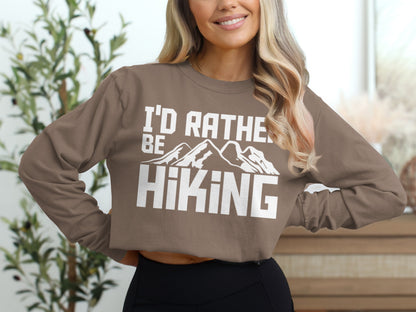 I'd Rather Be Hiking Graphic Long Sleeve Top