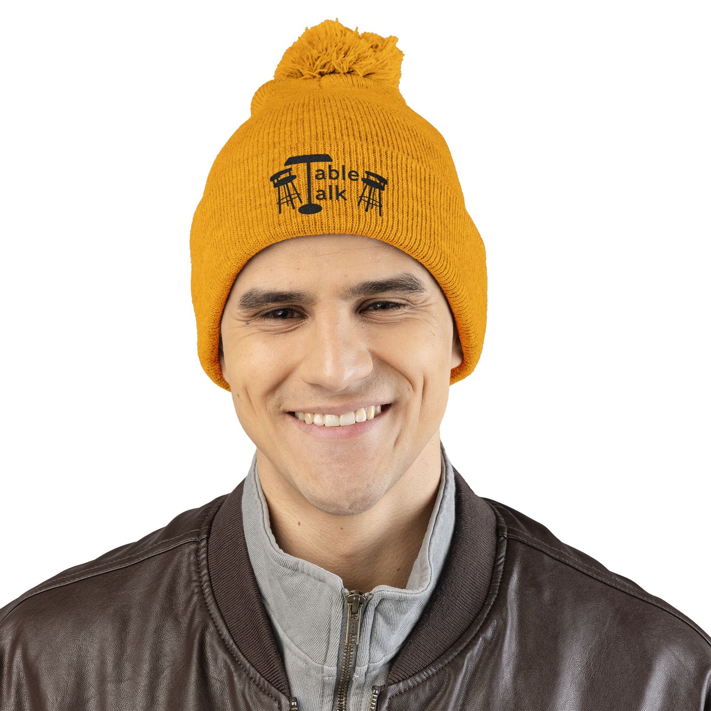 Table Talk Logo Embroidered Pom-Pom Knit Cap