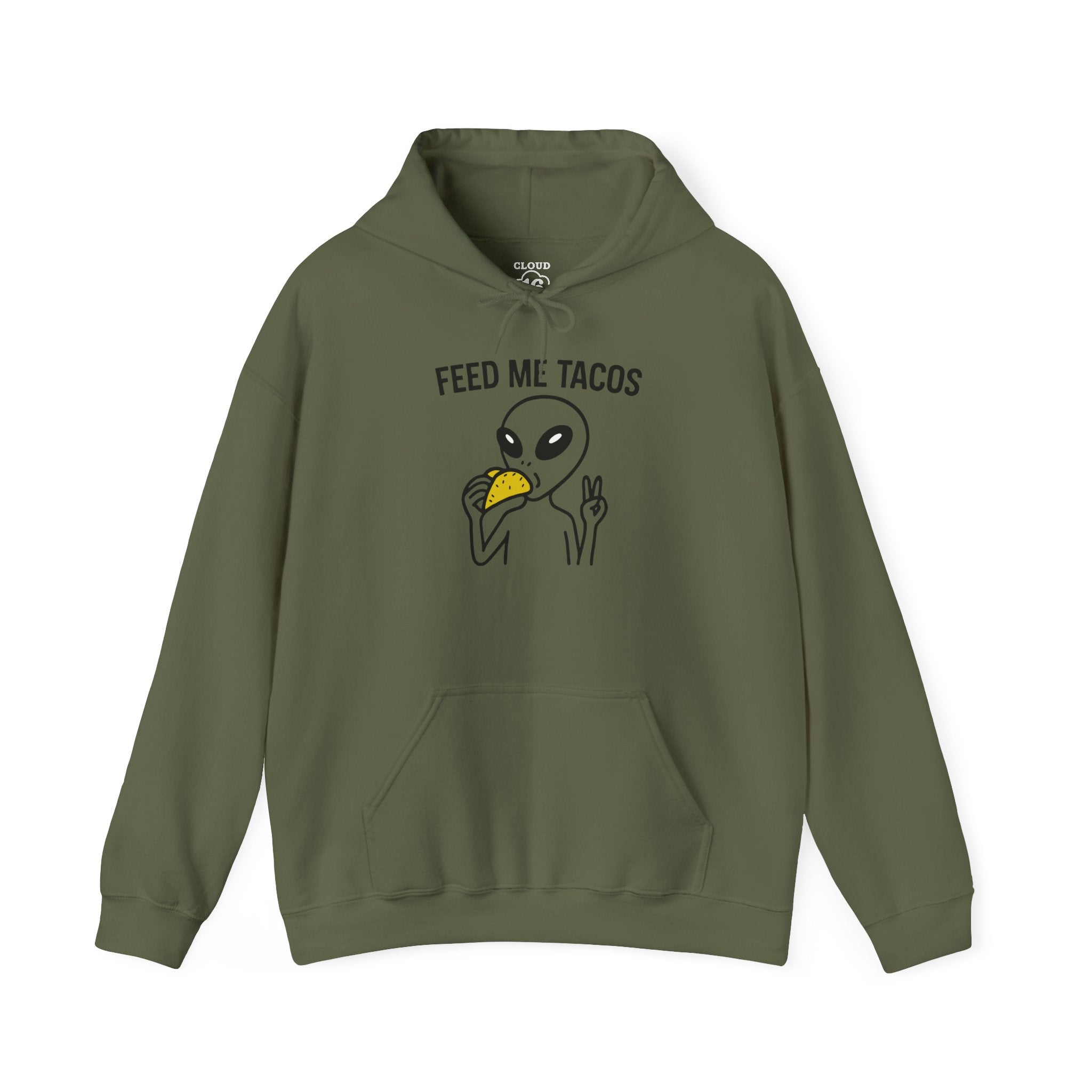 Alien Taco Lover Hoodie - Funny UFO Foodie Sweatshirt for Men & Women