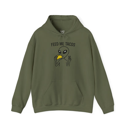Alien Taco Lover Hoodie - Funny UFO Foodie Sweatshirt for Men & Women