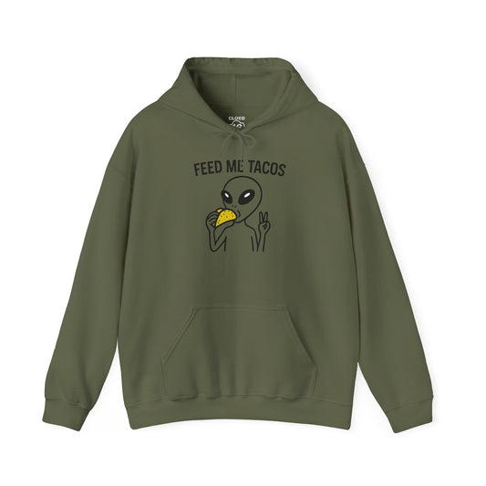 Alien Taco Lover Hoodie - Funny UFO Foodie Sweatshirt for Men & Women