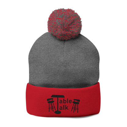 Table Talk Logo Embroidered Pom-Pom Knit Cap