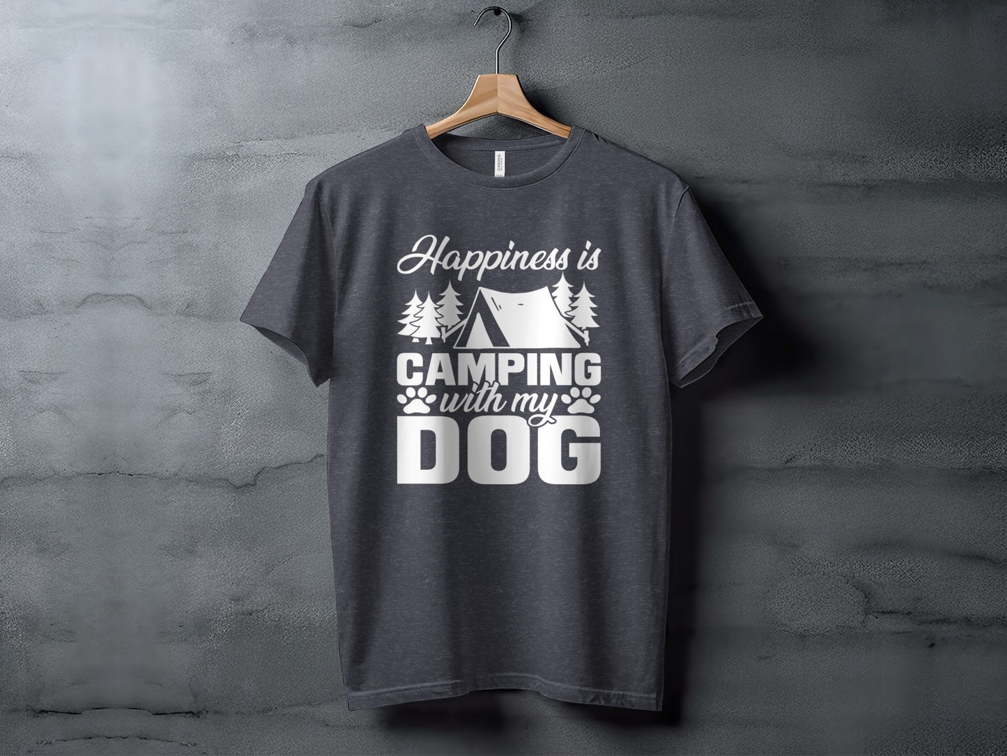 Happiness is Camping with My Dog Awesome Graphic T-Shirt T-Shirt - Outdoor & Adventure Collection - Mile Marker 16 Gear by Cloud 16 Clothing Co.