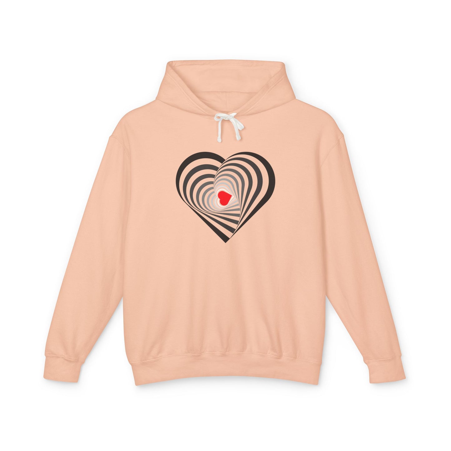 Heart Spiral Unisex Lightweight Hoodie - Valentine's Day Gift