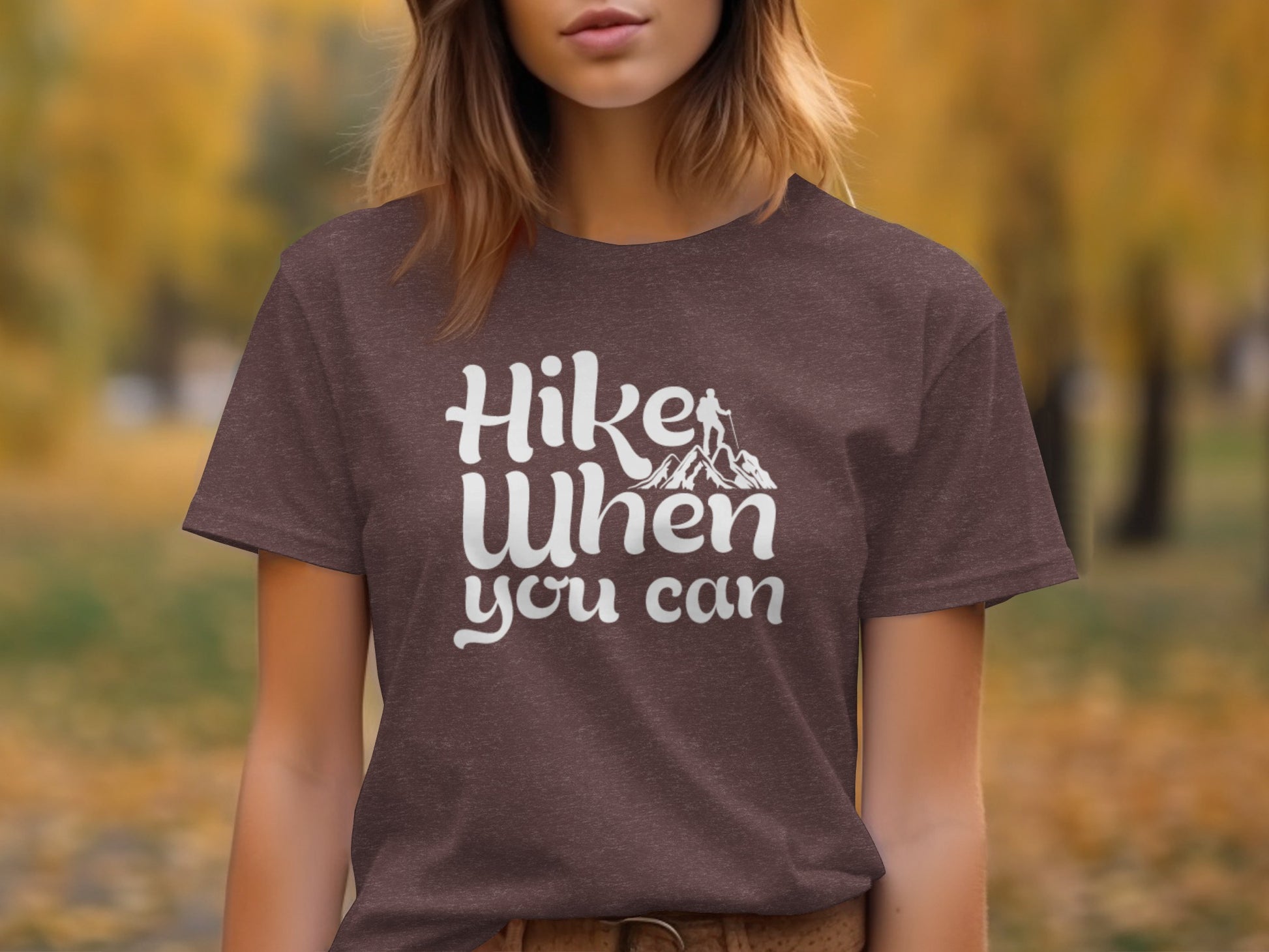 Hike When You Can Outdoor Adventure Design for Hiking T-Shirt T-Shirt - Outdoor & Adventure Collection - Mile Marker 16 Gear by Cloud 16 Clothing Co.