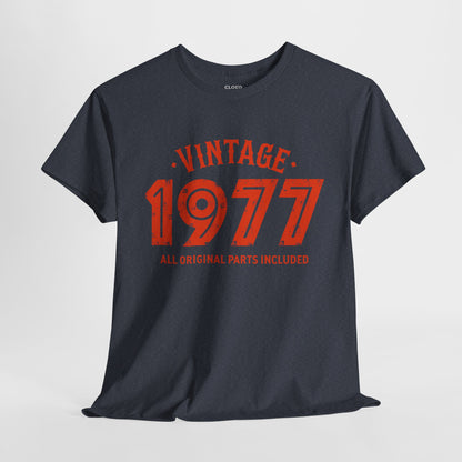 Vintage 1977 T-Shirt - Premium Unisex Heavy Cotton Retro Tee