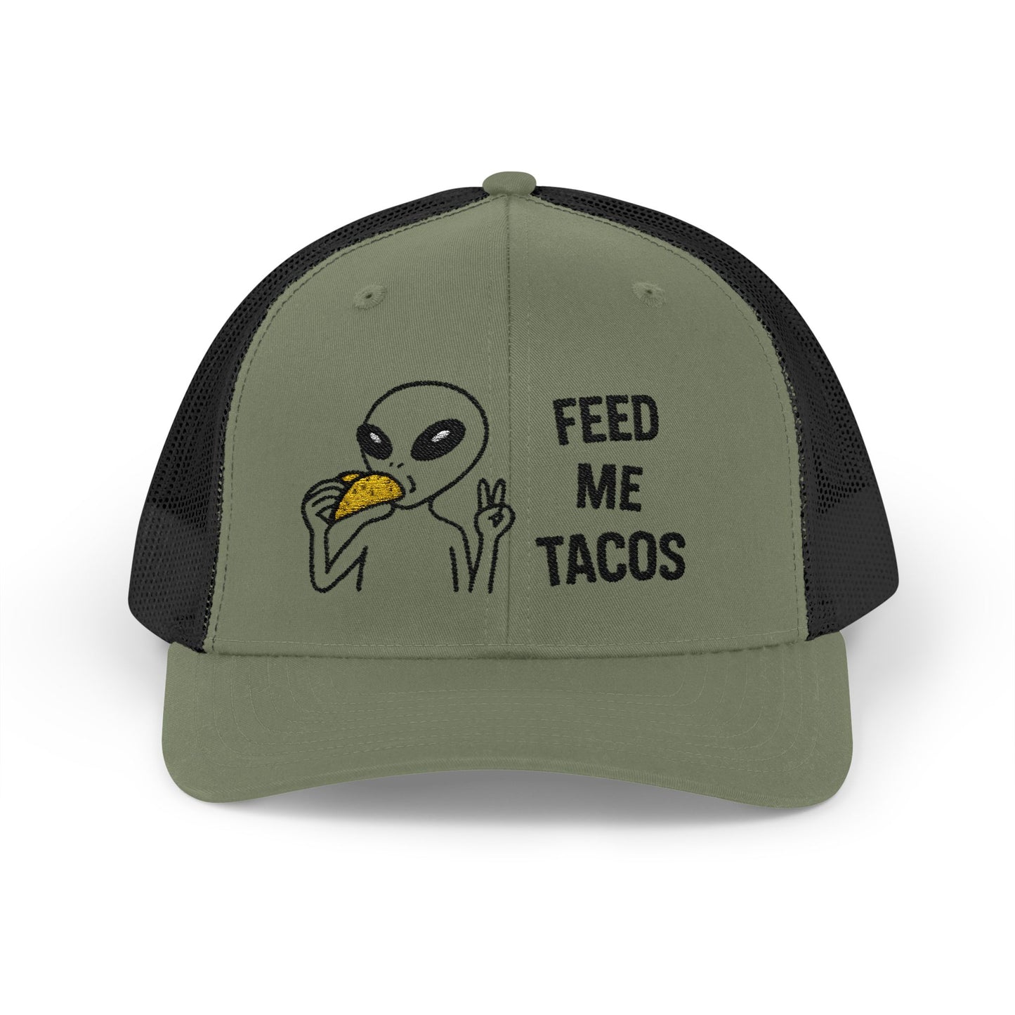 Alien Taco Lover Snapback Hat - Funny Trucker Cap for Foodies & Space Enthusiasts