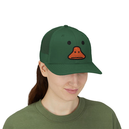 Duck Face Snapback Trucker Hat - Funny Animal Cap for Summer Beach Days & Festivals