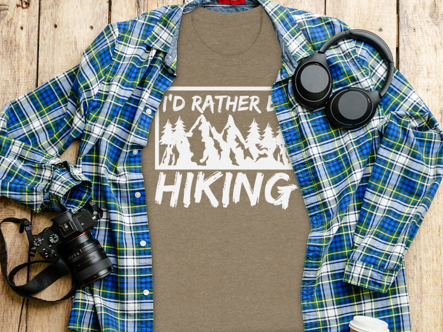 I would rather be Hiking outdoors Mountain T-Shirt T-Shirt - Outdoor & Adventure Collection - Mile Marker 16 Gear by Cloud 16 Clothing Co.