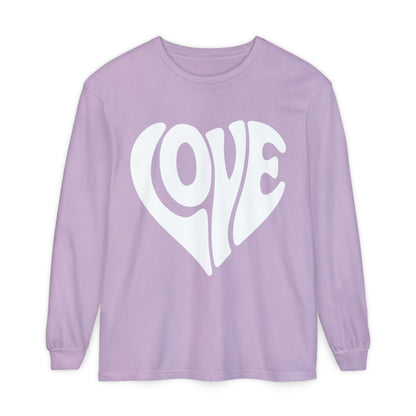 Love Heart Long Sleeve T-Shirt - Unisex Cozy Valentine's Day Gift